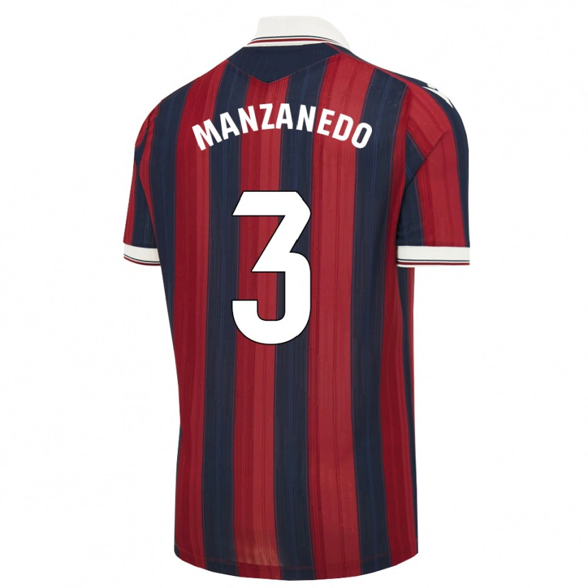 Danxen Mulher Camisola Aitor Manzanedo #3 Azul Meia-Noite Vermelho Principal 2026/27 Camisa Brasil