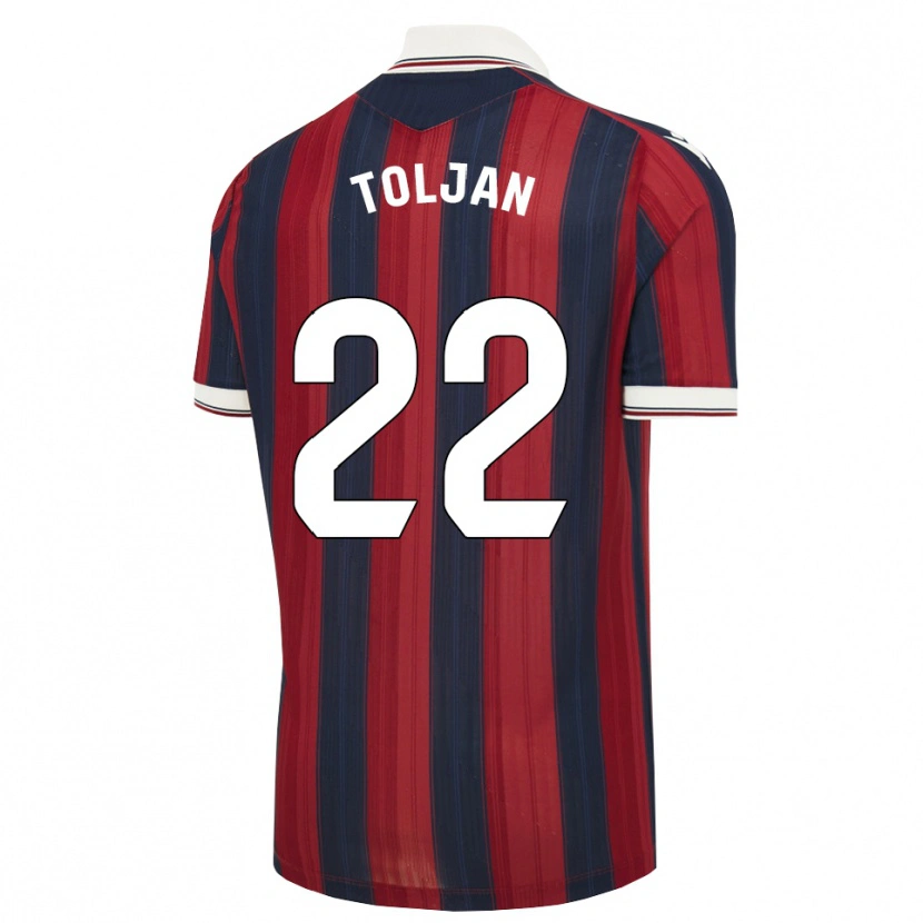 Danxen Mulher Camisola Jeremy Toljan #22 Azul Meia-Noite Vermelho Principal 2026/27 Camisa Brasil
