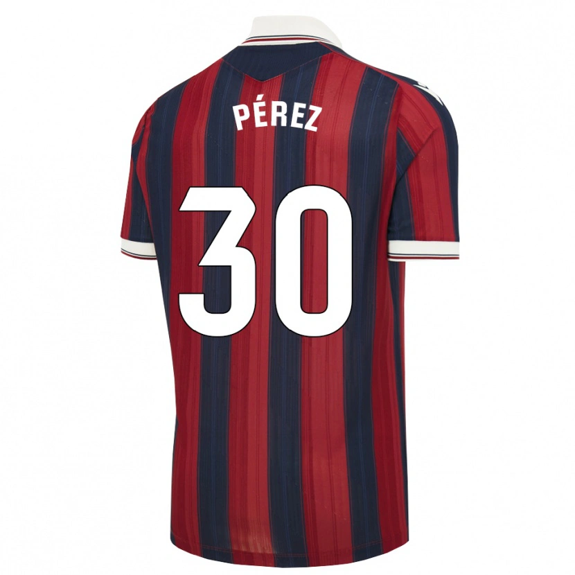 Danxen Mulher Camisola Luismi Pérez #30 Azul Meia-Noite Vermelho Principal 2026/27 Camisa Brasil