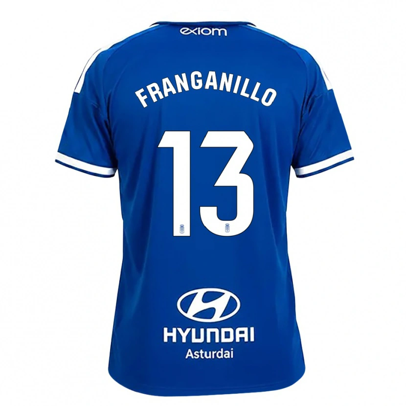 Danxen Mulher Camisola Samu Franganillo #13 Azul Médio Branco Principal 2026/27 Camisa Brasil