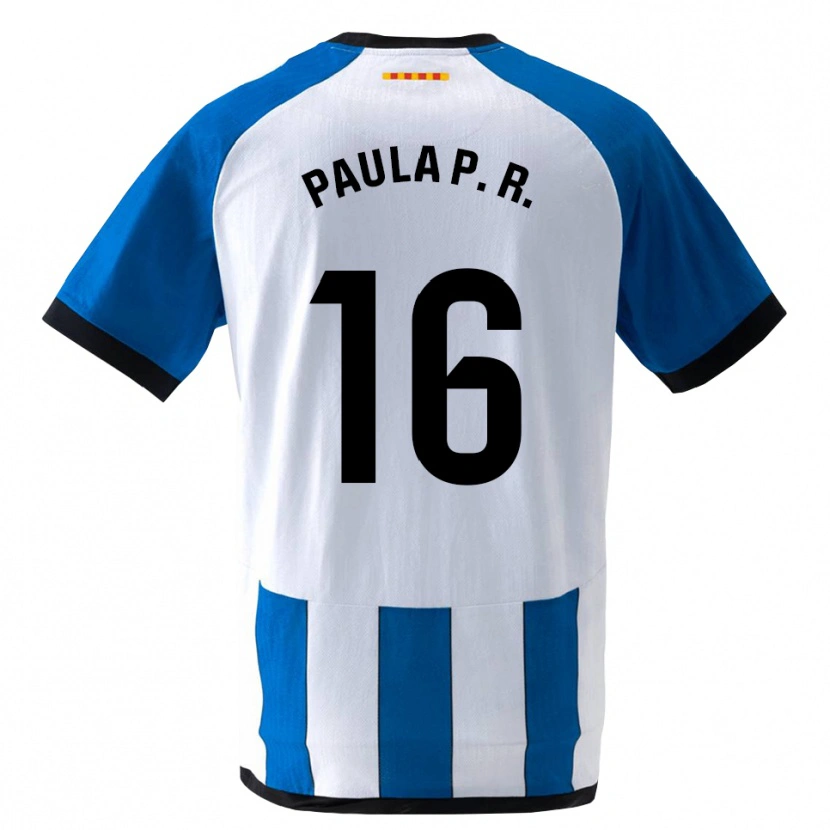 Danxen Mulher Camisola Paula Perea Ramírez #16 Azul Real Branco Principal 2026/27 Camisa Brasil