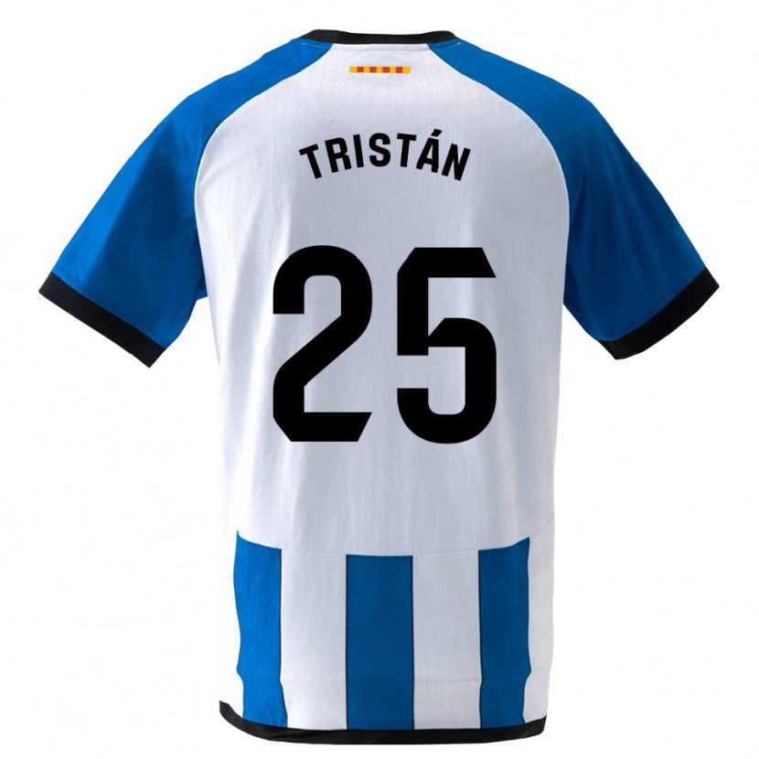 Danxen Mulher Camisola Pol Tristán #25 Azul Real Branco Principal 2026/27 Camisa Brasil