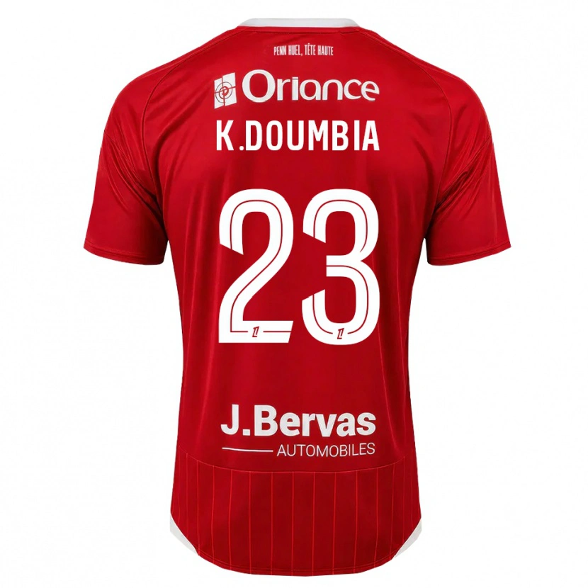 Danxen Mulher Camisola Kamory Doumbia #23 Branco Vermelho Principal 2026/27 Camisa Brasil
