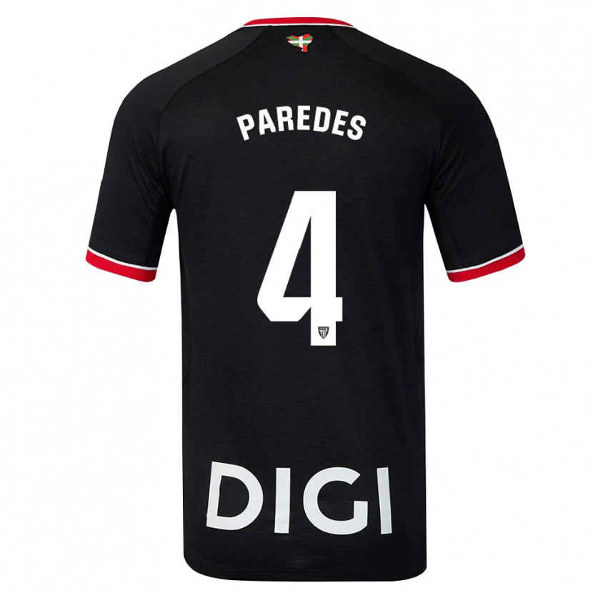 Danxen Mulher Camisola Aitor Paredes #4 Preto Branco Vermelho Alternativa 2026/27 Camisa Brasil