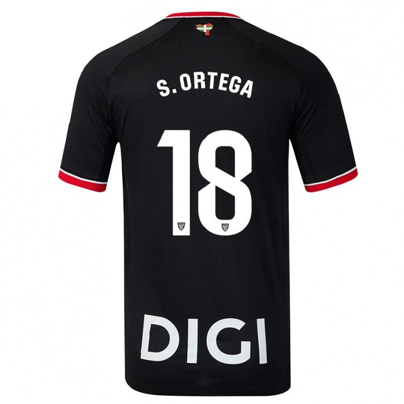 Danxen Mulher Camisola Sara Ortega Ruiz #18 Preto Branco Vermelho Alternativa 2026/27 Camisa Brasil