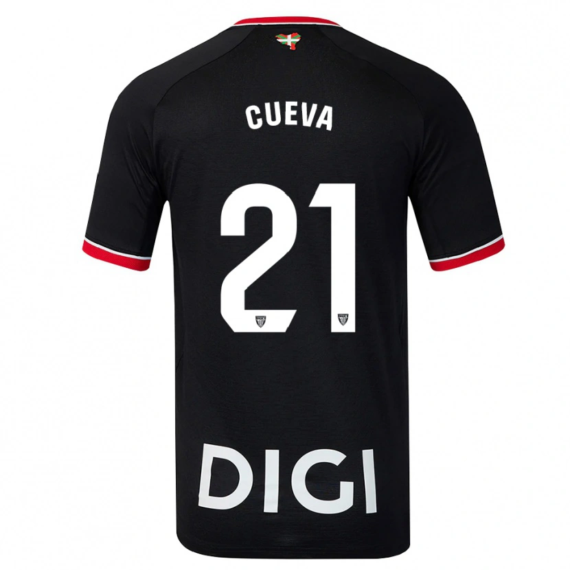 Danxen Mulher Camisola Oier Cueva #21 Preto Branco Vermelho Alternativa 2026/27 Camisa Brasil