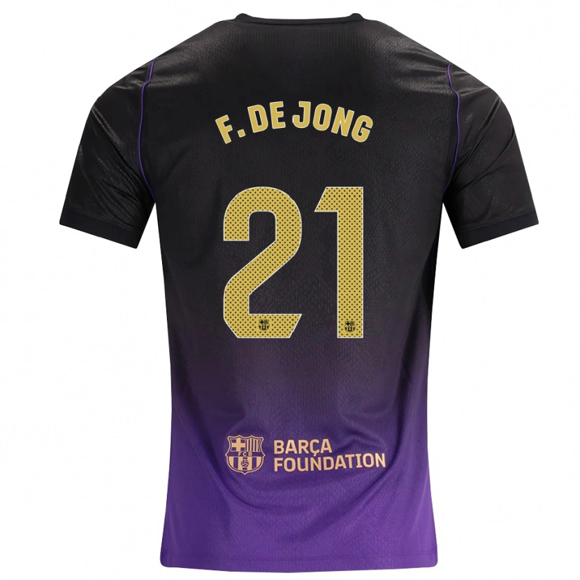 Danxen Mulher Camisola Frenkie De Jong #21 Roxo Amarelo Preto Alternativa 2026/27 Camisa Brasil
