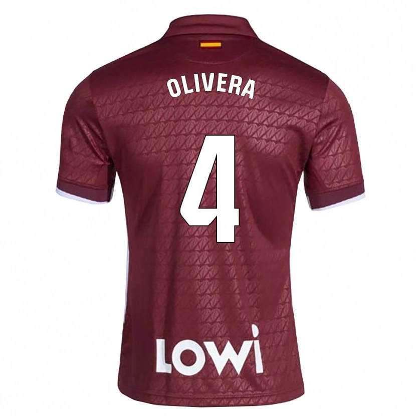 Danxen Mulher Camisola Ian Olivera #4 Vermelho Escuro Branco Alternativa 2026/27 Camisa Brasil