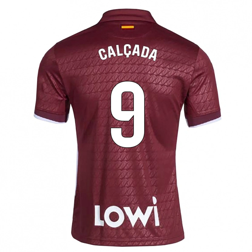 Danxen Mulher Camisola Gonzalo Calçada #9 Vermelho Escuro Branco Alternativa 2026/27 Camisa Brasil