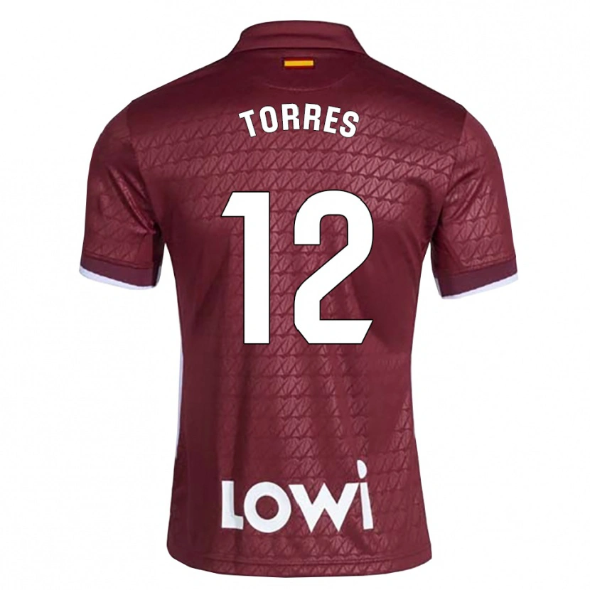 Danxen Mulher Camisola Rubén Torres #12 Vermelho Escuro Branco Alternativa 2026/27 Camisa Brasil