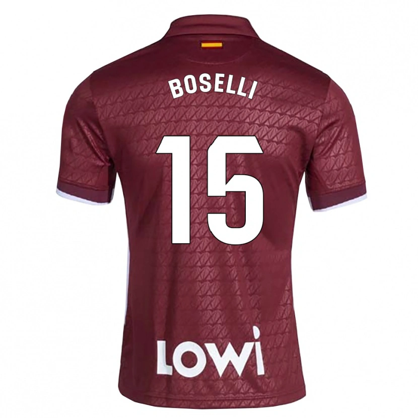 Danxen Mulher Camisola Sebastián Boselli #15 Vermelho Escuro Branco Alternativa 2026/27 Camisa Brasil