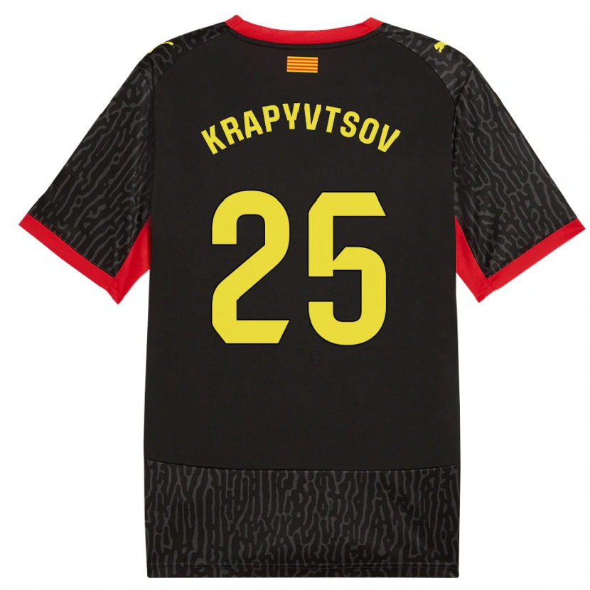 Danxen Mulher Camisola Vladyslav Krapyvtsov #25 Preto Amarelo Vermelho Alternativa 2026/27 Camisa Brasil