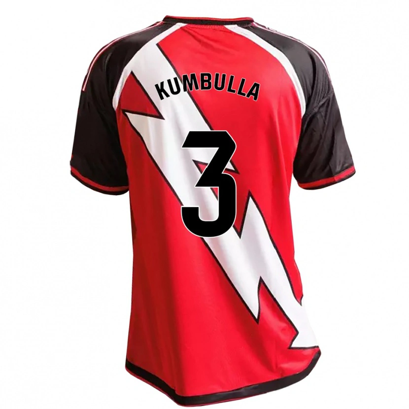 Danxen Mulher Camisola Marash Kumbulla #3 Vermelho Preto Branco Alternativa 2026/27 Camisa Brasil