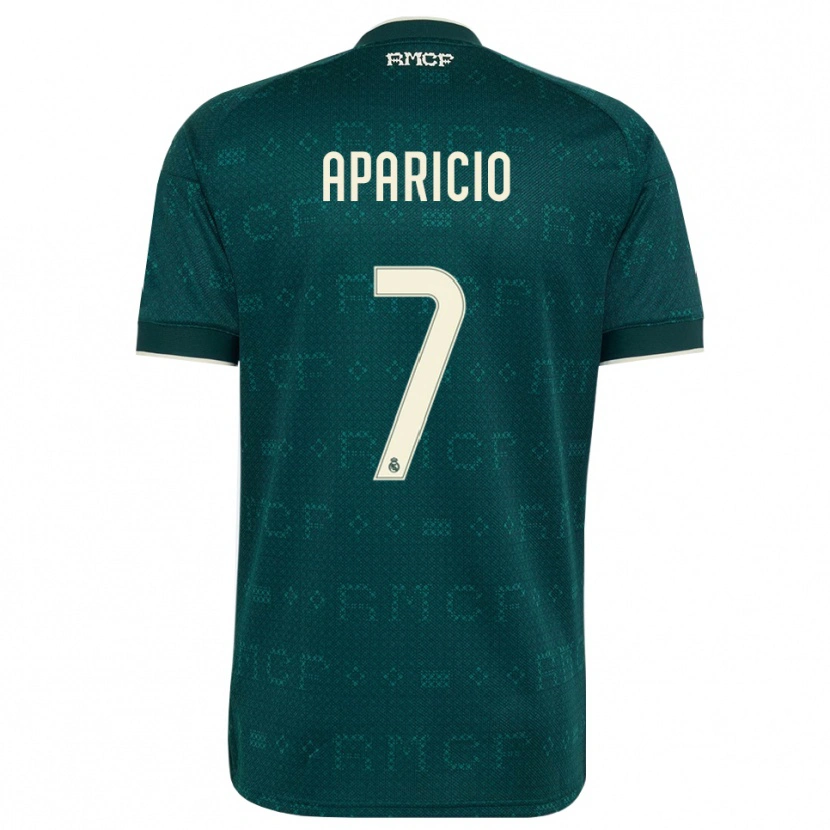Danxen Mulher Camisola Esteban Aparicio #7 Cinza Ardósia Escuro Branco Alternativa 2026/27 Camisa Brasil