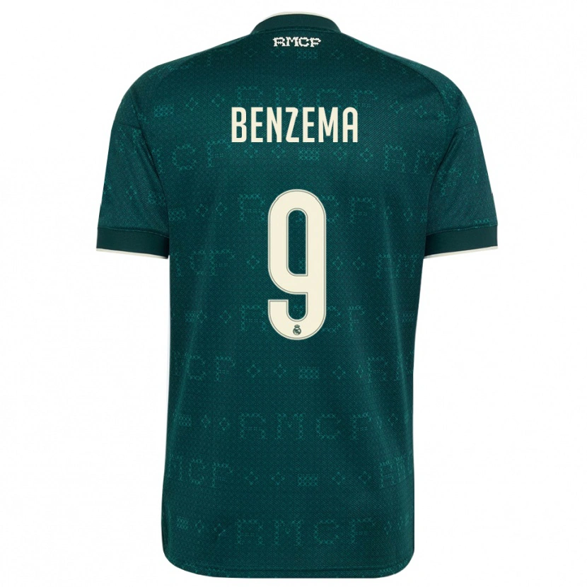 Danxen Mulher Camisola Karim Benzema #9 Cinza Ardósia Escuro Branco Alternativa 2026/27 Camisa Brasil