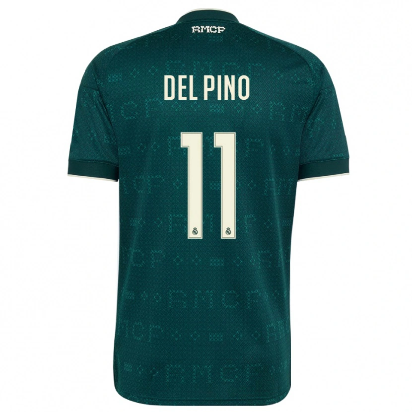 Danxen Mulher Camisola Santiago Del Pino #11 Cinza Ardósia Escuro Branco Alternativa 2026/27 Camisa Brasil