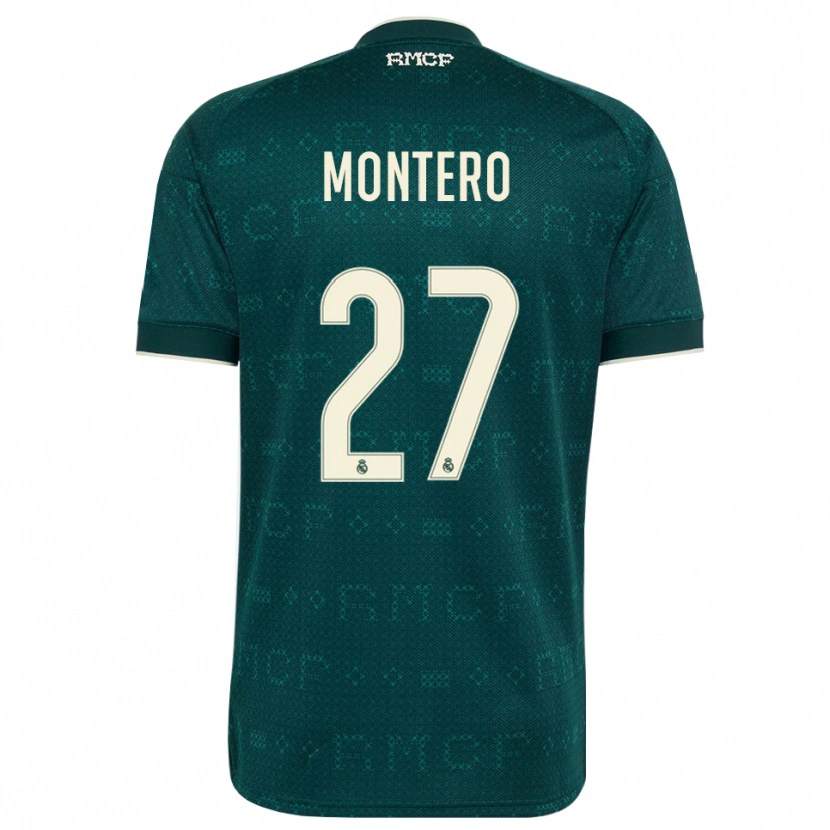 Danxen Mulher Camisola Pablo Montero #27 Cinza Ardósia Escuro Branco Alternativa 2026/27 Camisa Brasil