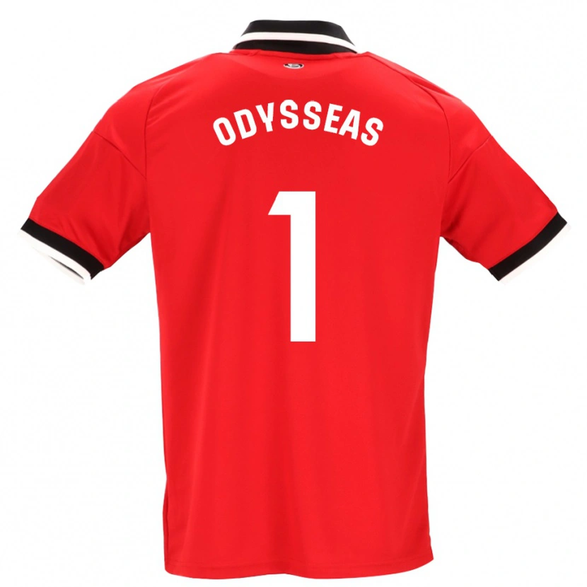 Danxen Mulher Camisola Odysseas Vlachodimos #1 Preto Branco Vermelho Alternativa 2026/27 Camisa Brasil