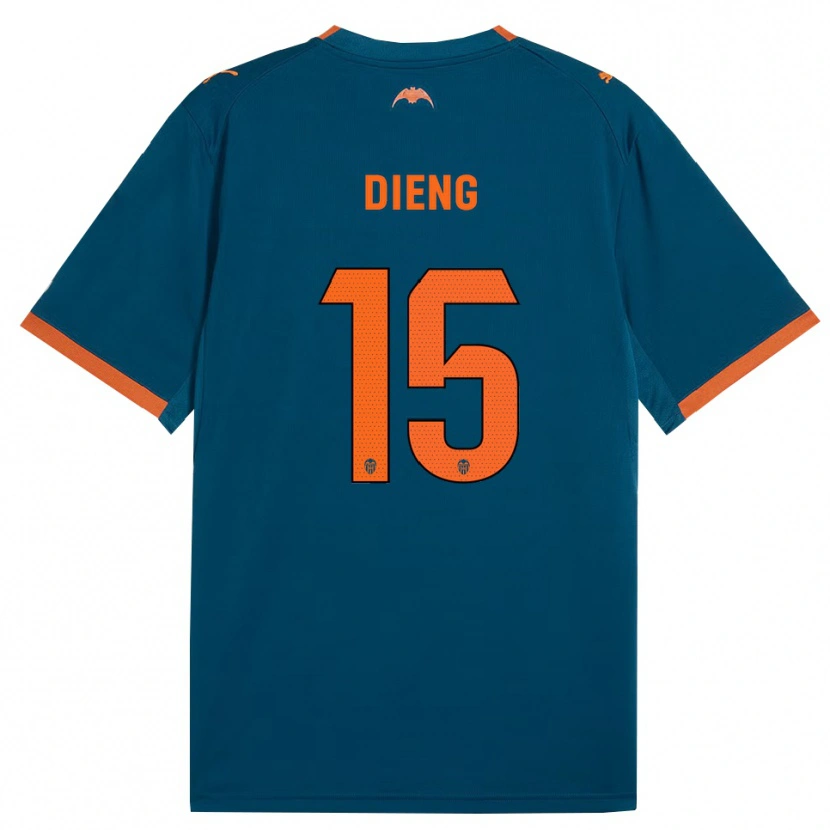 Danxen Mulher Camisola Aliou Dieng #15 Azul Aço Laranja Alternativa 2026/27 Camisa Brasil