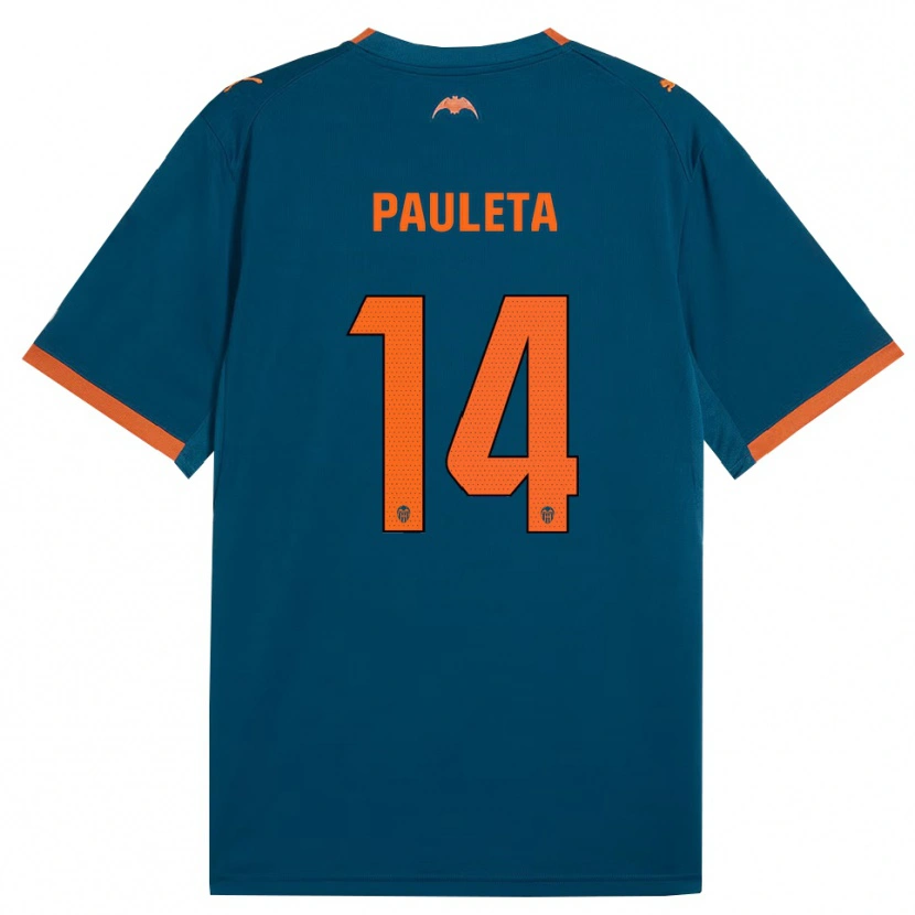 Danxen Mulher Camisola Paula Sancho González #14 Azul Aço Laranja Alternativa 2026/27 Camisa Brasil