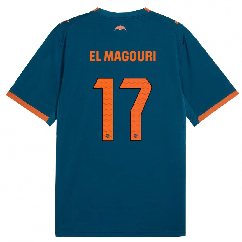 Danxen Mulher Camisola Anas El Magouri #17 Azul Aço Laranja Alternativa 2026/27 Camisa Brasil