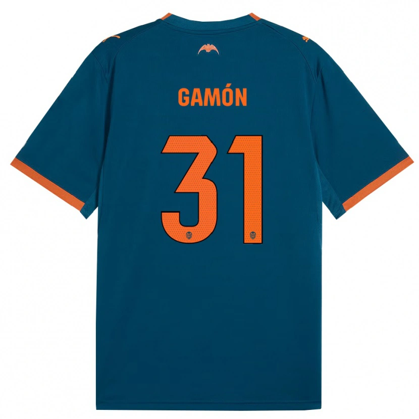 Danxen Mulher Camisola Rodrigo Gamón #31 Azul Aço Laranja Alternativa 2026/27 Camisa Brasil