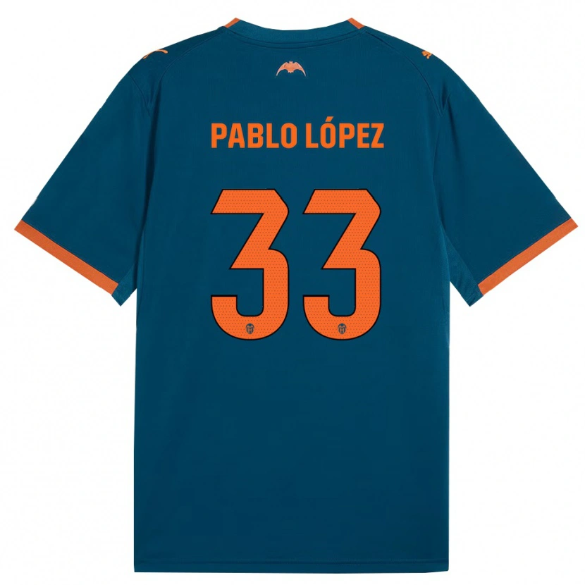 Danxen Mulher Camisola Pablo López #33 Azul Aço Laranja Alternativa 2026/27 Camisa Brasil