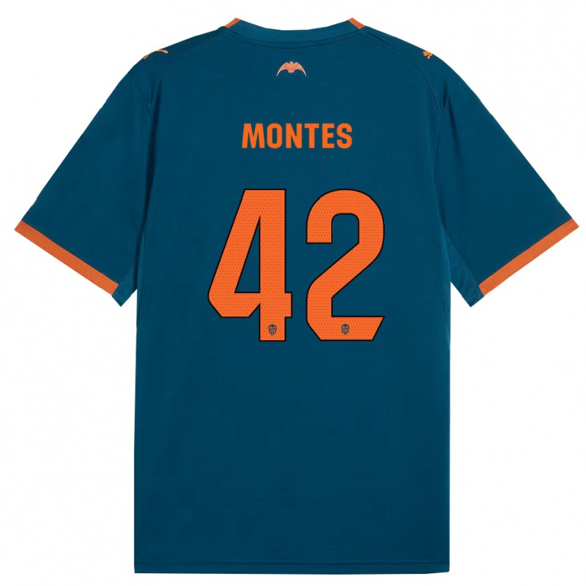 Danxen Mulher Camisola Jan Montes #42 Azul Aço Laranja Alternativa 2026/27 Camisa Brasil