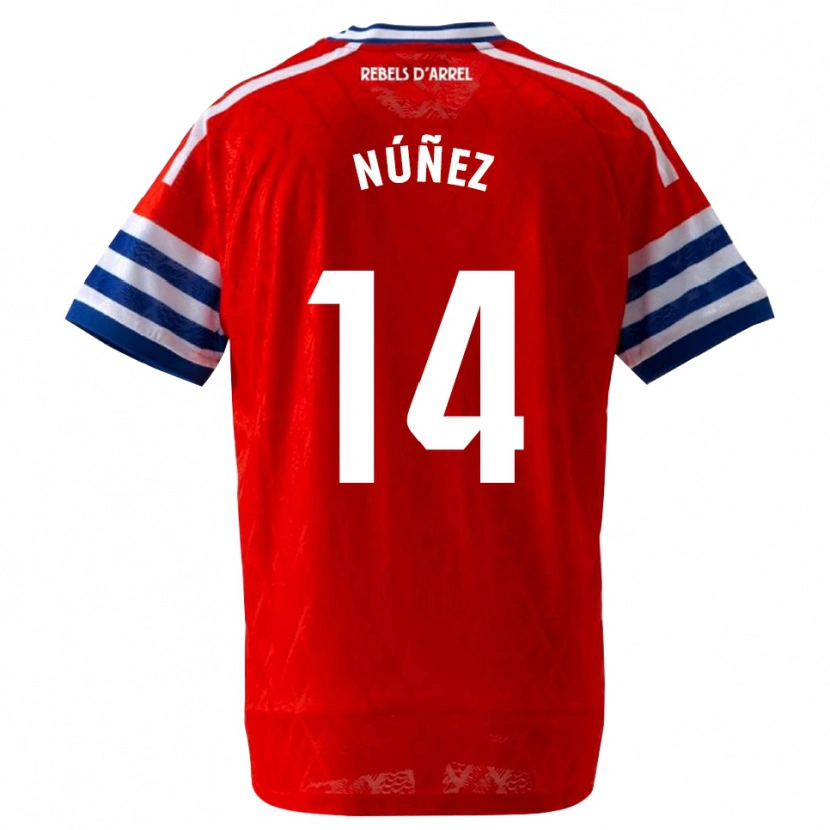 Danxen Mulher Camisola Unai Núñez #14 Azul Real Vermelho Alternativa 2026/27 Camisa Brasil