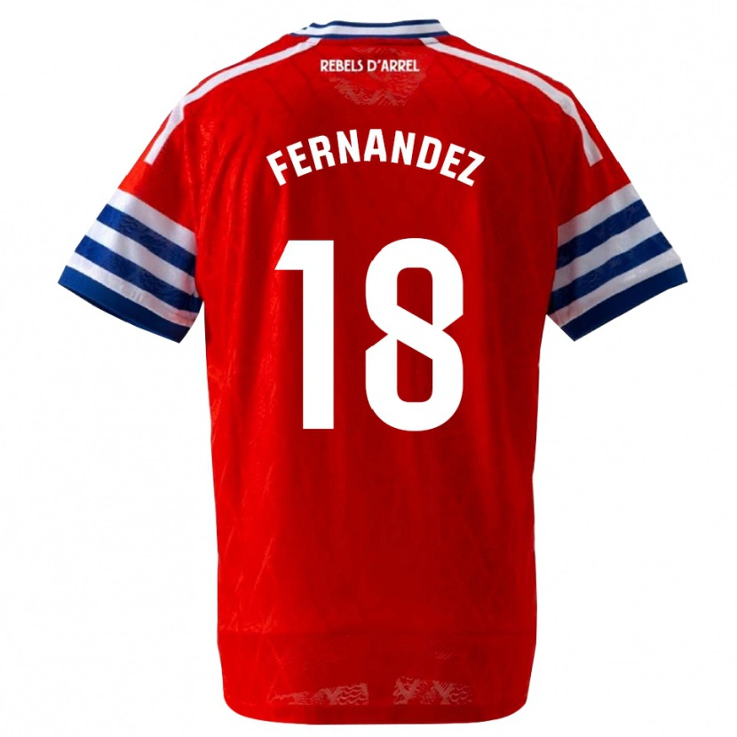 Danxen Mulher Camisola Marcos Fernández #18 Azul Real Vermelho Alternativa 2026/27 Camisa Brasil