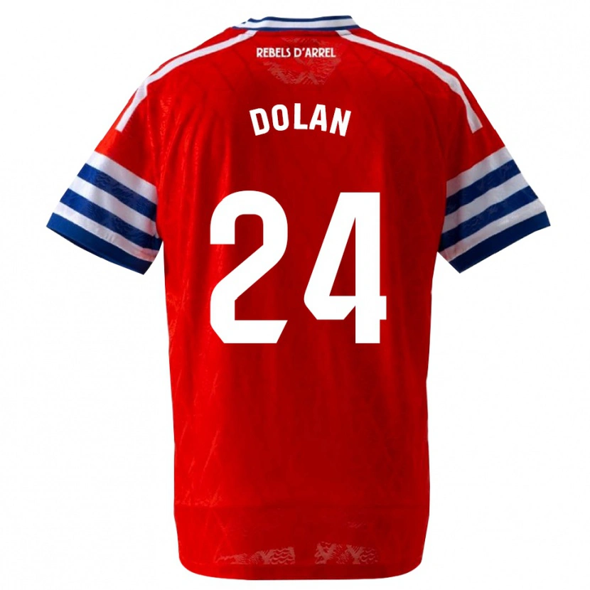 Danxen Mulher Camisola Tyrhys Dolan #24 Azul Real Vermelho Alternativa 2026/27 Camisa Brasil