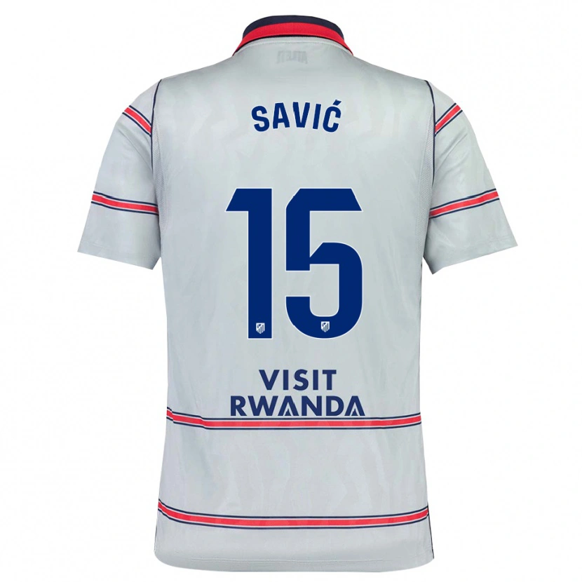 Danxen Mulher Camisola Stefan Savic #15 Cinza Vermelho Azul Marinho Terceiro 2026/27 Camisa Brasil