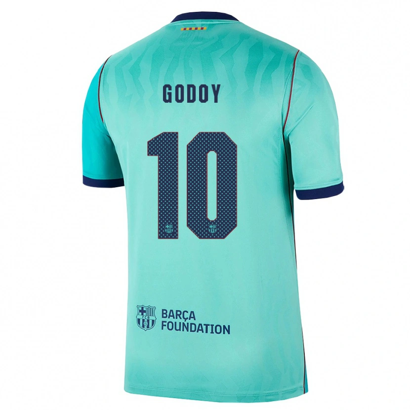 Danxen Mulher Camisola Alan Godoy #10 Água Turquesa Escura Azul Real Terceiro 2026/27 Camisa Brasil