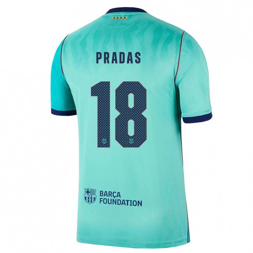 Danxen Mulher Camisola Arnau Pradas #18 Água Turquesa Escura Azul Real Terceiro 2026/27 Camisa Brasil