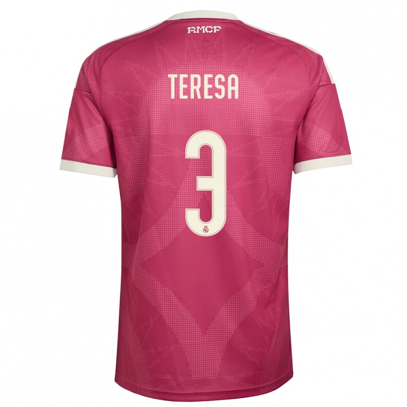 Danxen Mulher Camisola Teresa Abelleira #3 Vermelho Pálido Violeta Branco Terceiro 2026/27 Camisa Brasil
