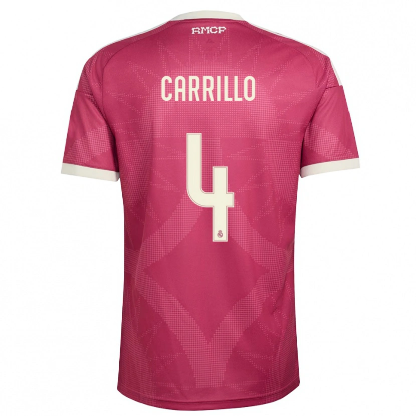 Danxen Mulher Camisola Alvaro Carrillo #4 Vermelho Pálido Violeta Branco Terceiro 2026/27 Camisa Brasil