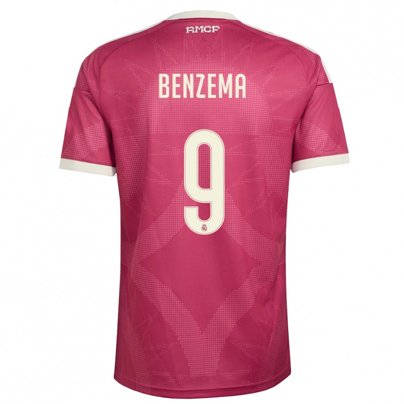 Danxen Mulher Camisola Karim Benzema #9 Vermelho Pálido Violeta Branco Terceiro 2026/27 Camisa Brasil