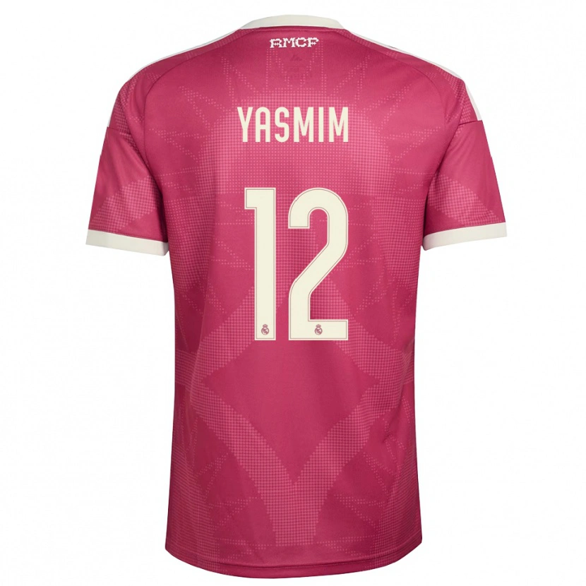 Danxen Mulher Camisola Yasmim Assis Ribeiro #12 Vermelho Pálido Violeta Branco Terceiro 2026/27 Camisa Brasil