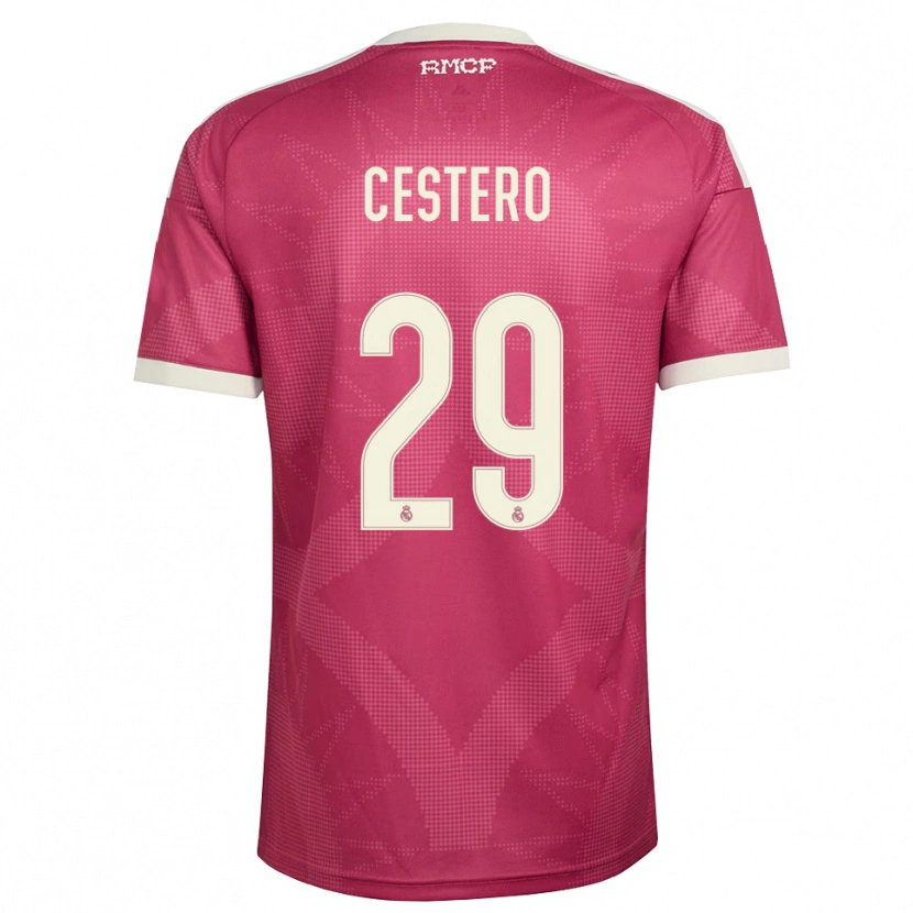 Danxen Mulher Camisola Jorge Cestero #29 Vermelho Pálido Violeta Branco Terceiro 2026/27 Camisa Brasil