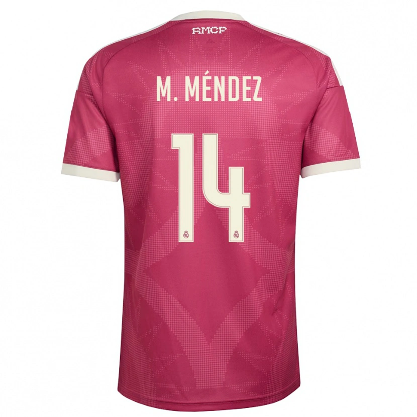 Danxen Mulher Camisola María Méndez #14 Vermelho Pálido Violeta Branco Terceiro 2026/27 Camisa Brasil