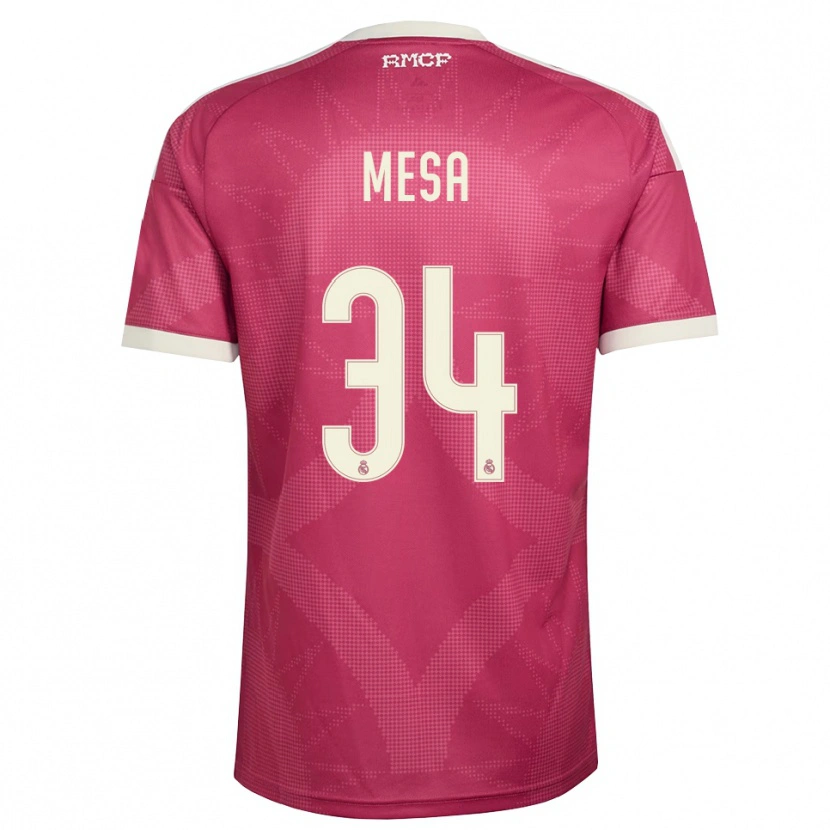 Danxen Mulher Camisola Óscar Mesa #34 Vermelho Pálido Violeta Branco Terceiro 2026/27 Camisa Brasil
