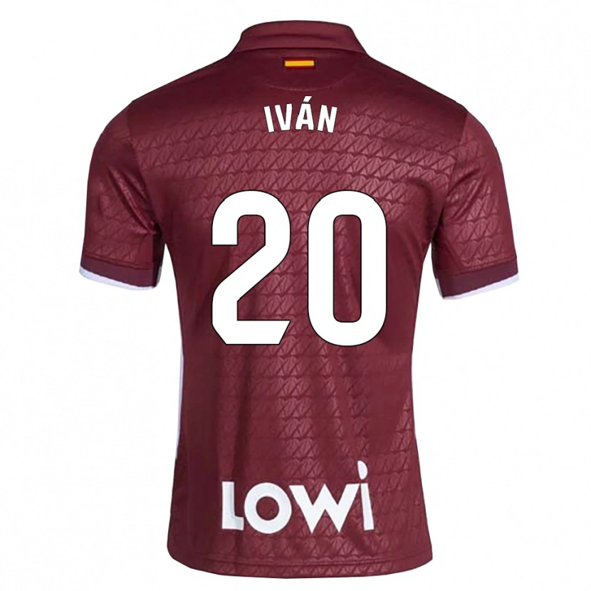 Danxen Mulher Camisola Iván Azón #20 Vermelho Escuro Branco Alternativa 2026/27 Camisa Brasil