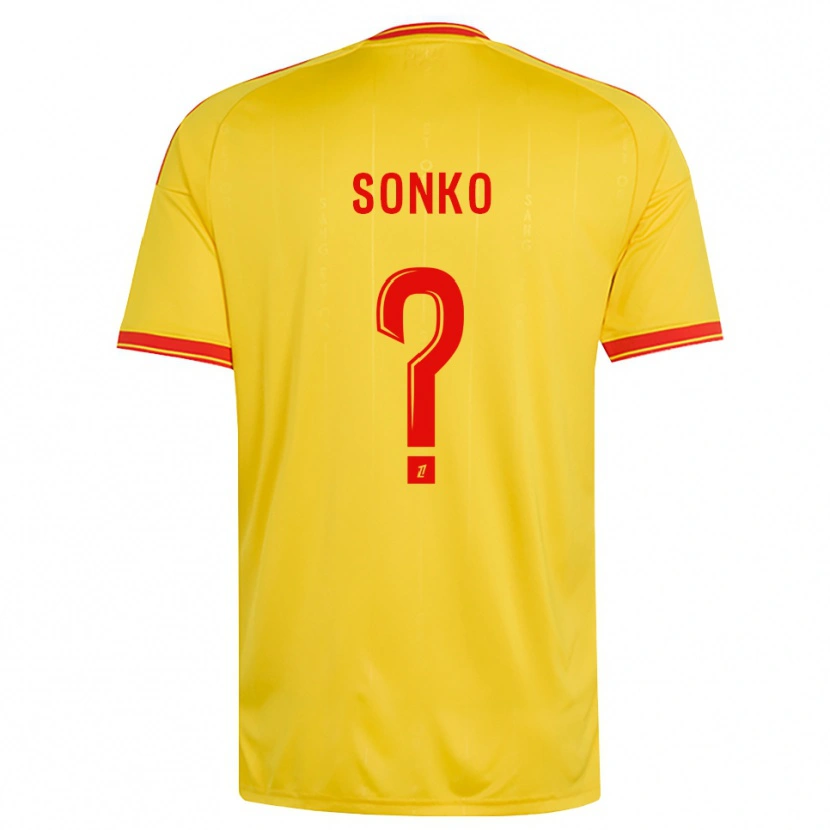 Danxen Criança Camisola Naël Sonko #0 Dourado Laranja Vermelho Principal 2026/27 Camisa Brasil