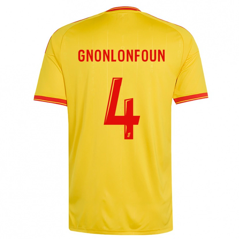 Danxen Criança Camisola Madi Gnonlonfoun #4 Dourado Laranja Vermelho Principal 2026/27 Camisa Brasil