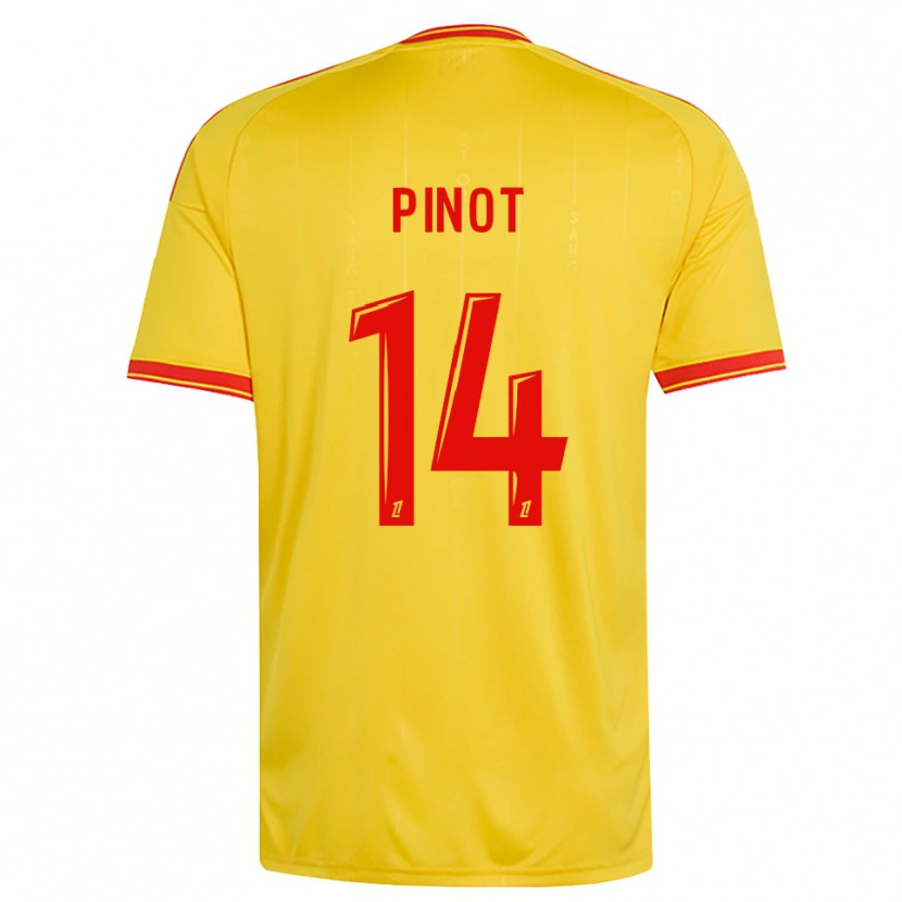 Danxen Criança Camisola Laurine Pinot #14 Dourado Laranja Vermelho Principal 2026/27 Camisa Brasil