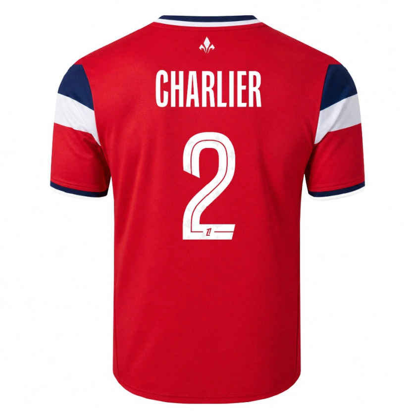 Danxen Criança Camisola Amaury Charlier #2 Vermelho Branco Azul Real Principal 2026/27 Camisa Brasil