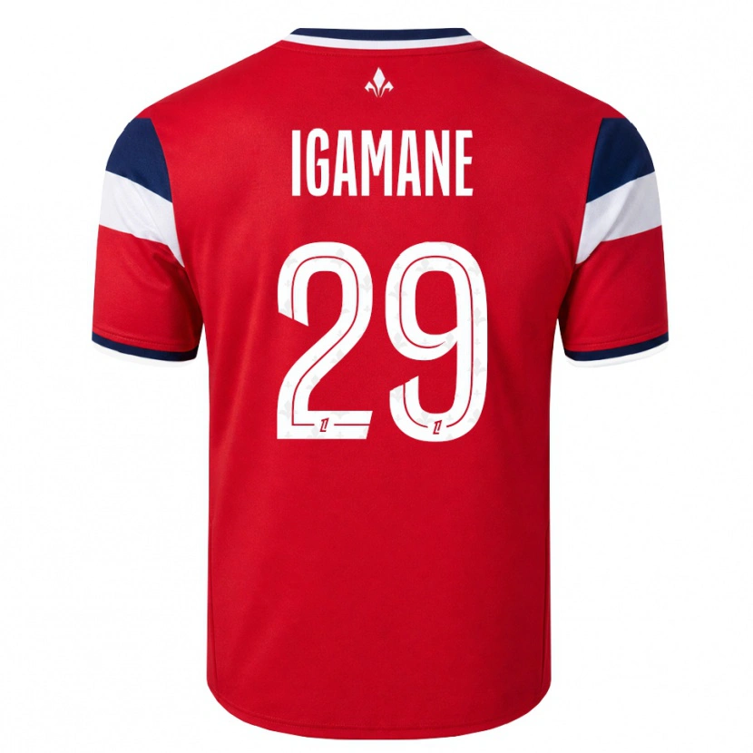 Danxen Criança Camisola Hamza Igamane #29 Vermelho Branco Azul Real Principal 2026/27 Camisa Brasil