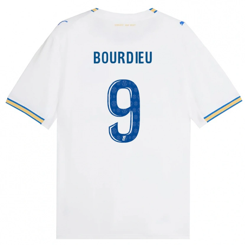 Danxen Criança Camisola Mathilde Bourdieu #9 Azul Dodger Branco Principal 2026/27 Camisa Brasil