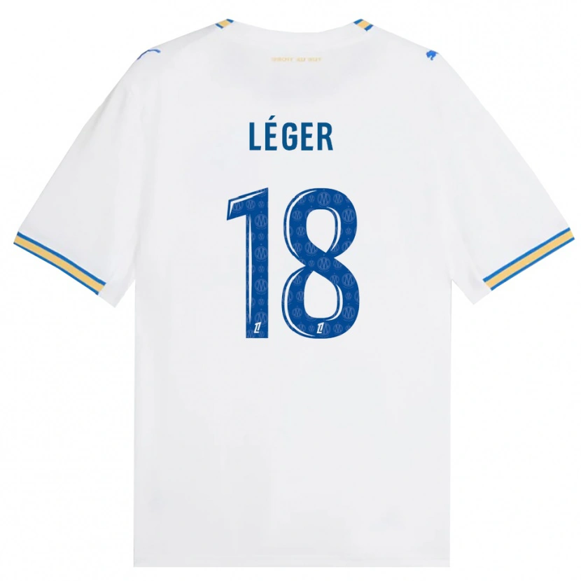 Danxen Criança Camisola Marie-Charlotte Léger #18 Azul Dodger Branco Principal 2026/27 Camisa Brasil