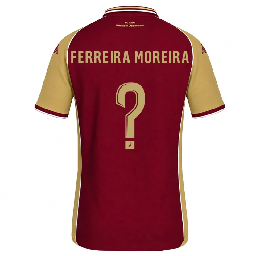 Danxen Criança Camisola Ruben Ferreira Moreira #0 Dourado Vermelho Escuro Principal 2026/27 Camisa Brasil